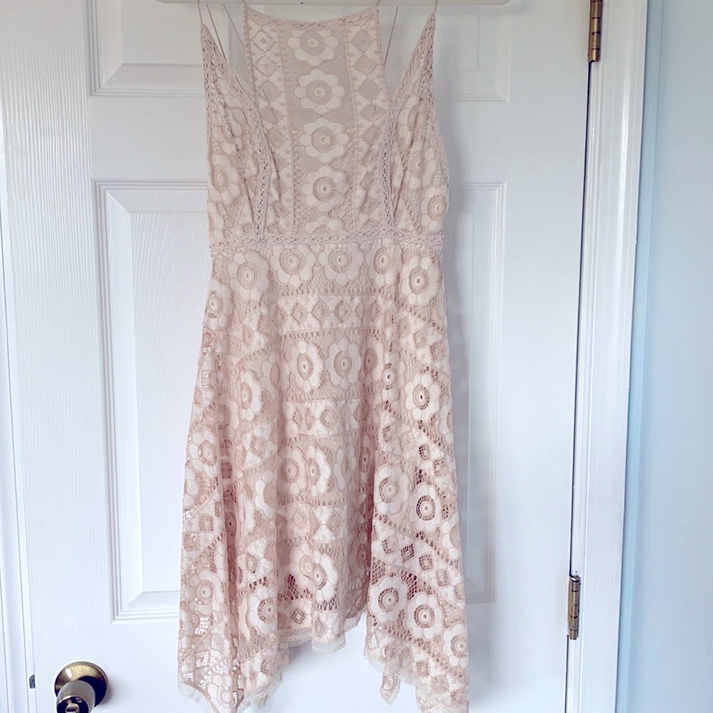 Free people strappy crochet short cocktail dress 2